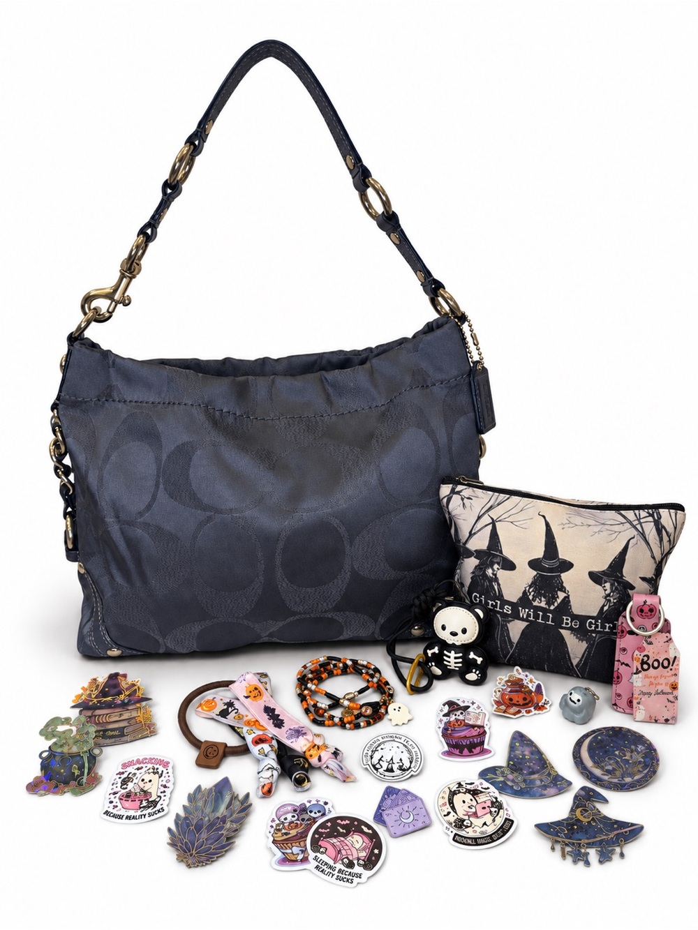 Free Boo 👻 Bag Coach Signature Carly Hobo Shoulder Bag F1583